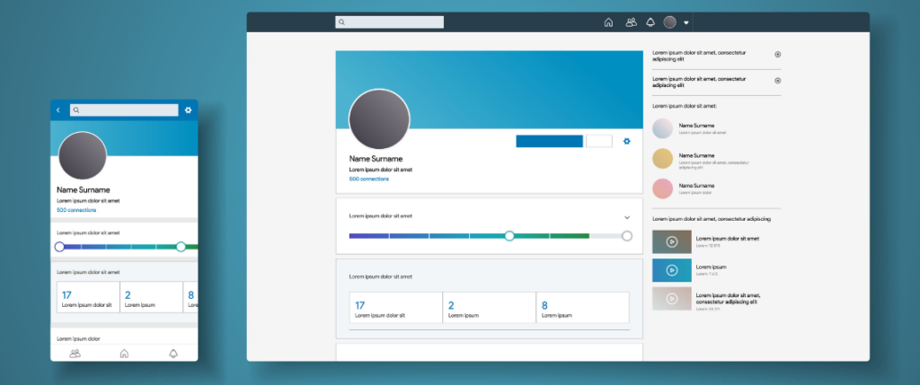Linkedin on mobile and desktop