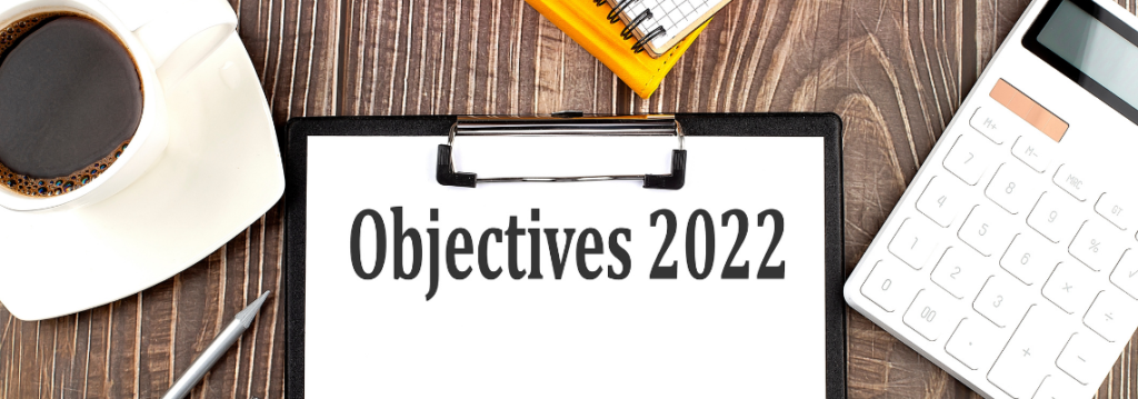Planning objectives 2022 picture with coffee and calculator