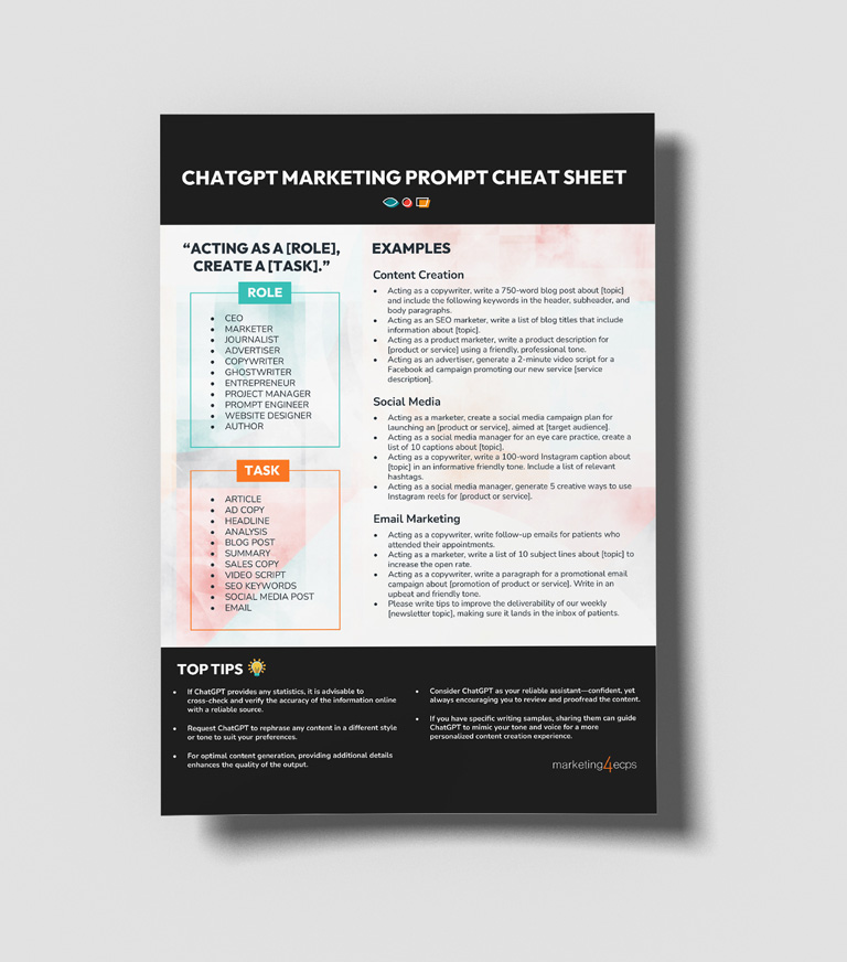 ChatGPT Marketing Prompt Cheat Sheet