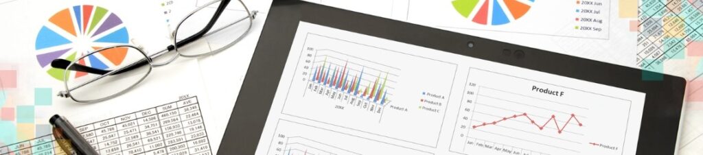 Graphs and charts showing data.